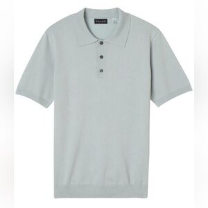 NWT Tahari Men’s Short Sleeve Button-Through Sweater Polo Sage Mint, size L